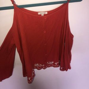 Dusty orange shoulderles dress shirt